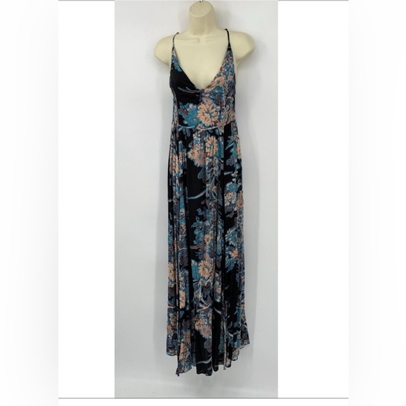 Intimately Free People Through The Vine Maxi Long Dark Floral Smocked Dress XS - Picture 6 of 13